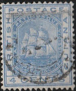 British Guiana, #74  Used From 1876,  CV-$15.00