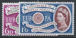 GB 1960 Europa. SG 621-622