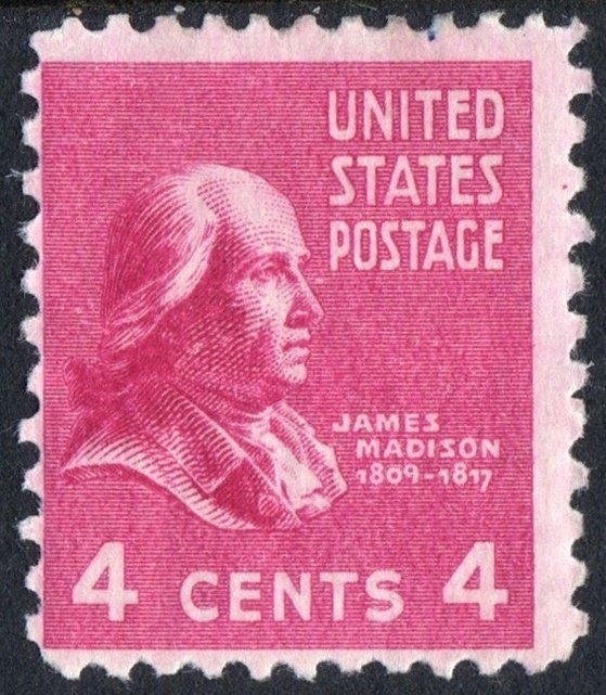 SC#808 4¢ James Madison (1938) MLH