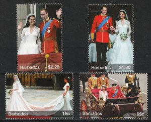 2011 Barbados Sc# 1191-94 - QEII Reign 60th Anniv. MNH set Cv$5.00