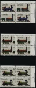 Canada 1000a-2 TR Plate Blocks MNH Trains