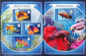 Maldive Islands 2018 Marine Life Fishes II sheet MNH