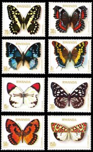 Rwanda 1979 Butterflies Scott #905-912 Mint Never Hinged