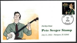 5708 - Pete Seeger - FDC- Wally Jr Cachet 2022-7-21-C2-P16-Bullseye Postmark