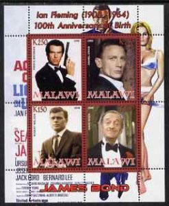 MALAWI - 2008 - Ian Fleming #2 - Perf 4v Sheet - MNH - Private Issue
