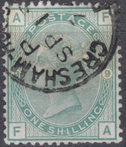 001491/ GB QV 1874 Sg150 1s Green pl 9 Fine Cds Used Cv £175 FA