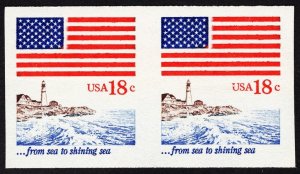 US 1891a MNH VF 18 Cent Flag, Sea Coast Imperforate Pair