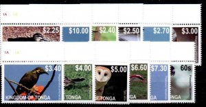 TONGA SG1624/35 2012 BIRDS DEFINITVE SET MNH