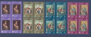 PITCAIRN ISLANDS - Scott 262-265 - MNH blocks of four - Christmas - 1986