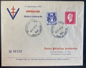 1945 Rochefort France First Day cover FDC Liberation Anniversary