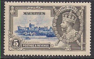 Mauritius 1935 KGV 5c Silver Jubilee MNH SG 245 ( G43 )