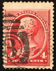 U.S. Used Stamp Scott #215 4c Jackson, Jumbo. Lovely CDS Duplex Cancel. Choice!