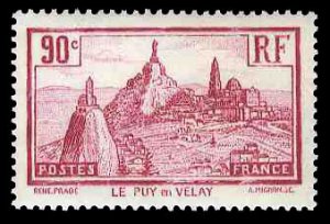 France, 1900-1950 #290 (YT 290) Cat€7, 1933 Le Puy-en-Velay, 90c rose, neve...