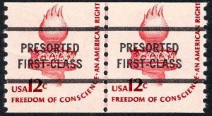 US 1816c MNH VF 12 Cent Liberty Torch Pre-Cancelled Joint Line Pair Dull Gum
