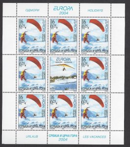 Serbia #253-4 MNH 2 complete sheets, para gliding & sail boating, issued 2004
