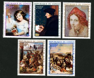 Republic of the Congo Stamps # C89-93 Rare Painting Set