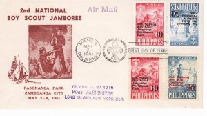 Philippines 1961 Sc 832-3, 833a FDC-21