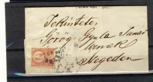 HUNGARY 1873 mailed from ZAREG??? to SZEGES (16 / 08 / 1873)