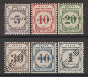 KENYA, UGANDA & TANGANYIKA 1928 Postage Due set SPECIMEN. MNH **. Rare genuine 