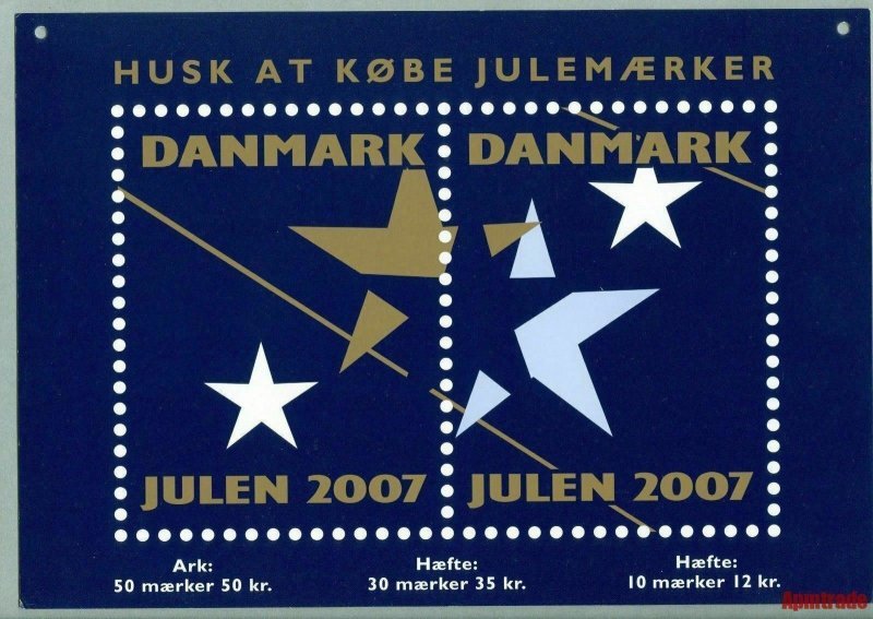 Denmark. Christmas Seal. 2007. 1 Post Office,Display,Advertising Sign. Stars