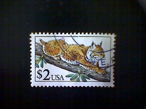 United States, Scott #2482, used(o), 1990, Bobcat, $2.00, multicolored