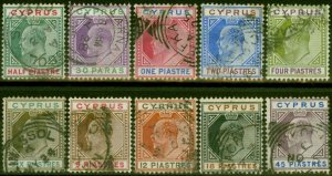 Cyprus 1902-04 Set of 10 SG50-59 Fine Used