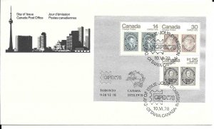 Canada #756a Souvenir sheet of 3 - CAPEX '78  - FDC, 65 pieces, buy less is ok,d