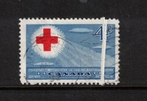 Canada #317 Very Fine Used Variety With Phenomenal Pre Print Paper Crease