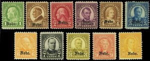 669-79, Mint Complete Set of Nebraska Overprints CV $446 - Stuart Katz
