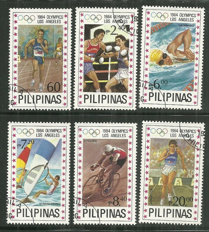 1984 Philippines #1699-1704 complete Olympics set of 6 CTO NH
