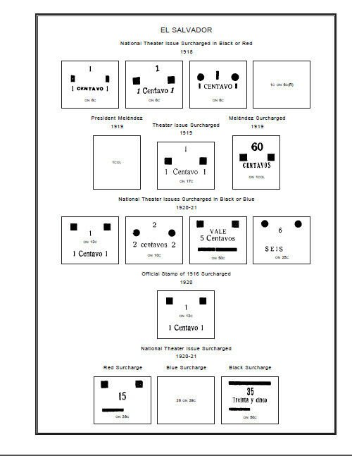  PRINTED EL SALVADOR [CLASS.] 1867-1940 STAMP ALBUM PAGES (87 pages)