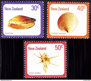 NEW ZEALAND 1978 QEII 30c/40c/50c Multicoloured, Sea Shells SG1189/91 MNH