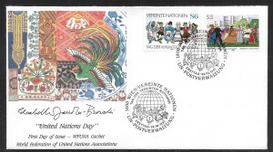 UN Vienna 74-75 1987 UN Day WFUNA Cachet FDC First Day Cover