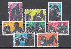 Rwanda, Scott cat. 1158-1165. Gorillas issue. ^