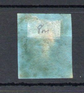 1841 1d RED IMPERF 'KF' FINE USED 4 MARGINS WITH NUMBER 8 IN MALTESE CROSS