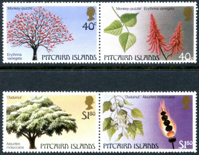 PITCAIRN IS. Sc#289-290 1987 Trees Setenant Pairs Complete Set Mint OG NH