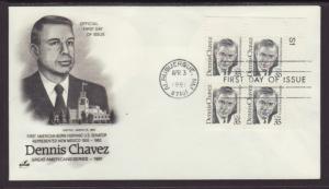 US 2186 Dennis Chavez P/B Artcraft U/A FDC