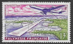 French Polynesia Scott C28 Used 13f Papeete Airport Air Mail issue of 1960