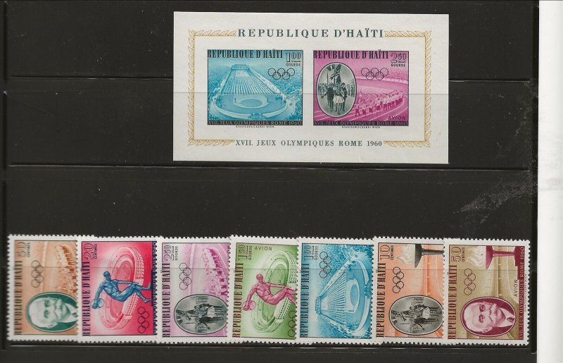 HAITI Sc 462-65,C163-65+C165a NH SET+S/S of 1960 - OLYMPICS 