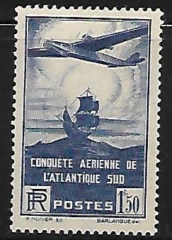 France - Air Post - Scott #C16 - VF -Unused (MH)