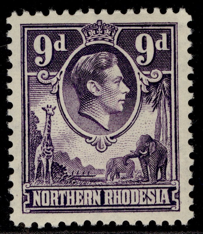 NORTHERN RHODESIA GVI SG39, 9d violet, M MINT. 