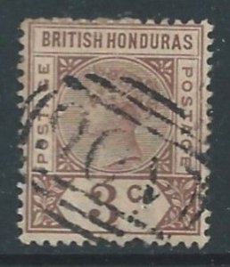 British Honduras #40 Used 3c Queen Victoria - Wmk. 2