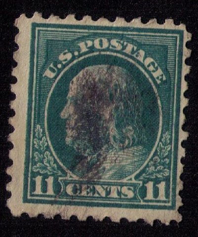 US Sc 434 Used Dark Green 11c Franklin F-VF