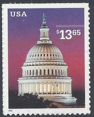 #3648 $13.65 Express Mail Capitol Dome 2002 Mint NH