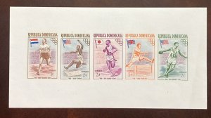 D)1957, DOMINICAN REPUBLIC, SOUVENIR SHEET, , OLYMPIC GAMES BROADCAS