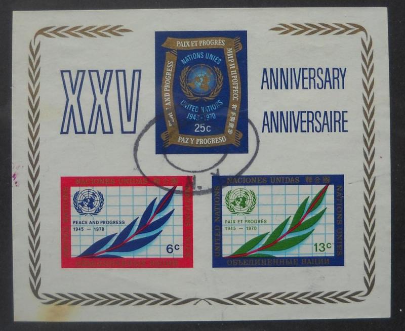 y1 UN NY Scott # 212 SS Cancelled, UN 25th Anniversary
