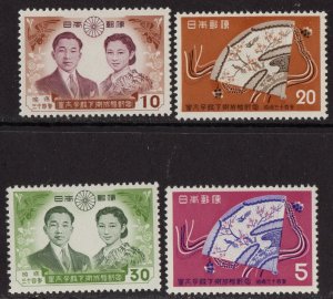 Thematic stamps JAPAN 1959 IMPERIAL WEDDING 798/801 mint