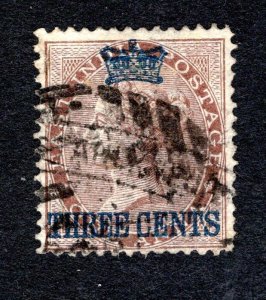 Malaya Straits Settlements SC #3   F/VF, Used, CV $100.00 ..... 6090003