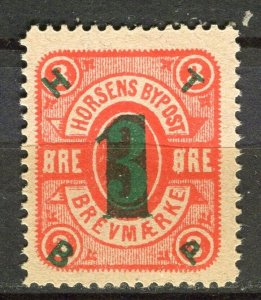 DENMARK; HORSENS BYPOST Local issue 1886 Mint hinged surcharged 1/3ore. value