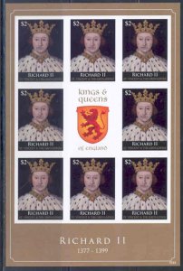 ST. VIN GRENADINES  KINGS & QUEENS OF ENGLAND RICHARD II  IMPERFORATED SHEET NH